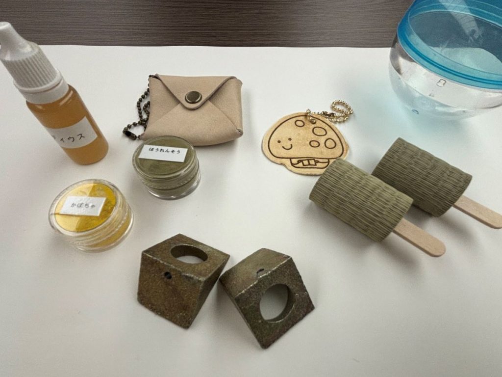 Items included in gachapon capsules include tatami bars shaped like ice-cream bars, paints in little containers and angular metal incense stands.