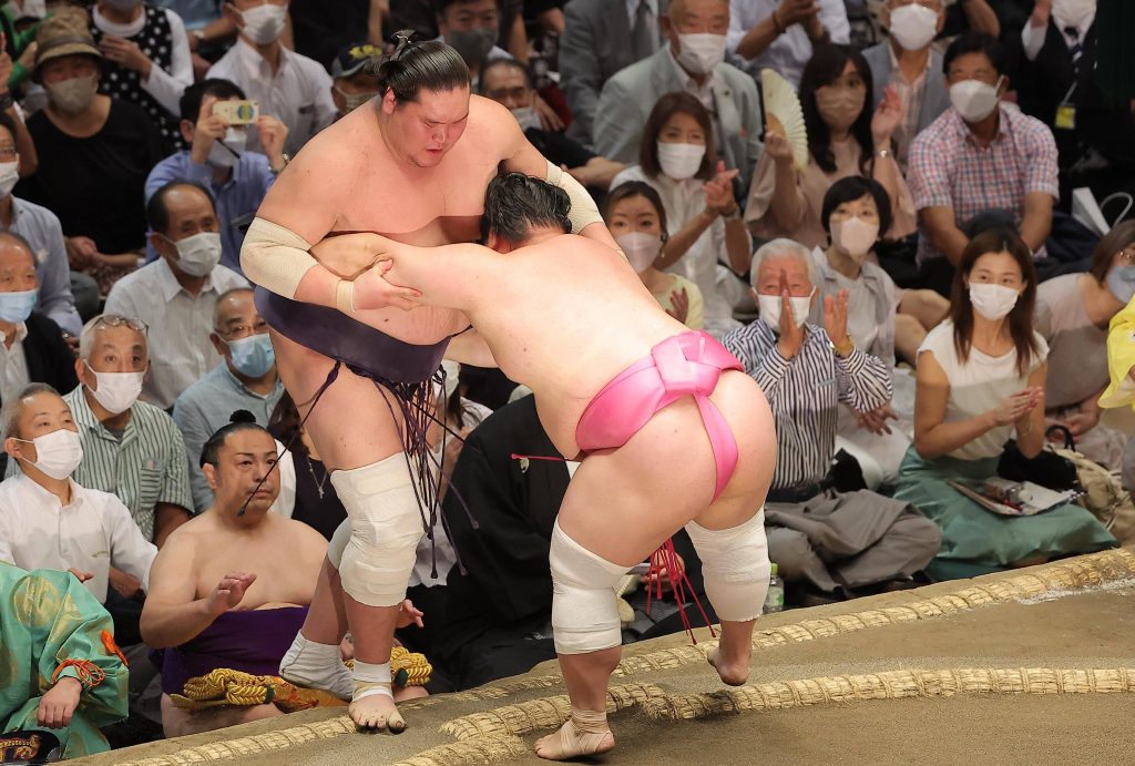Sumo wrestlers in the ring