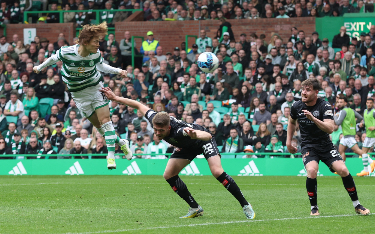 Kyogo scores Japan's opening goal, just before half time. : r/CelticFC