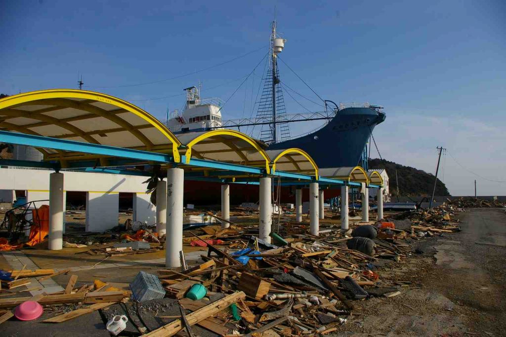 Oshika Whale Land at Ayukawa Port just after the Great Tohoku Earthquake of 2011